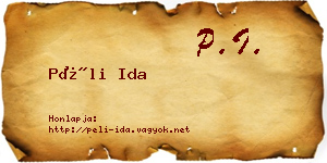 Péli Ida névjegykártya
